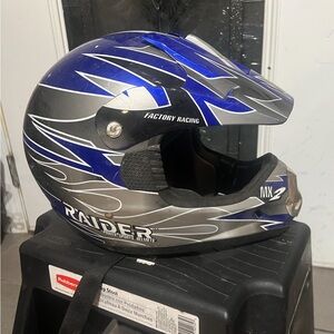 Blue and Silver Raider MX2 Helmet